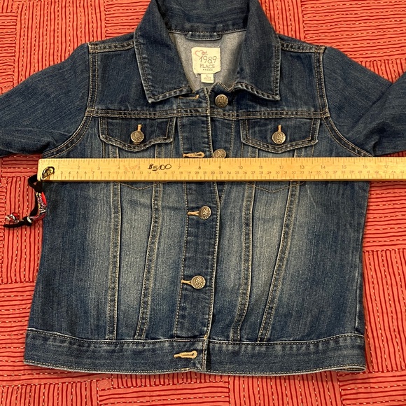 Large 10-12 years Blue Jean Jacket with butterfly motif on buttons - Picture 5 of 15